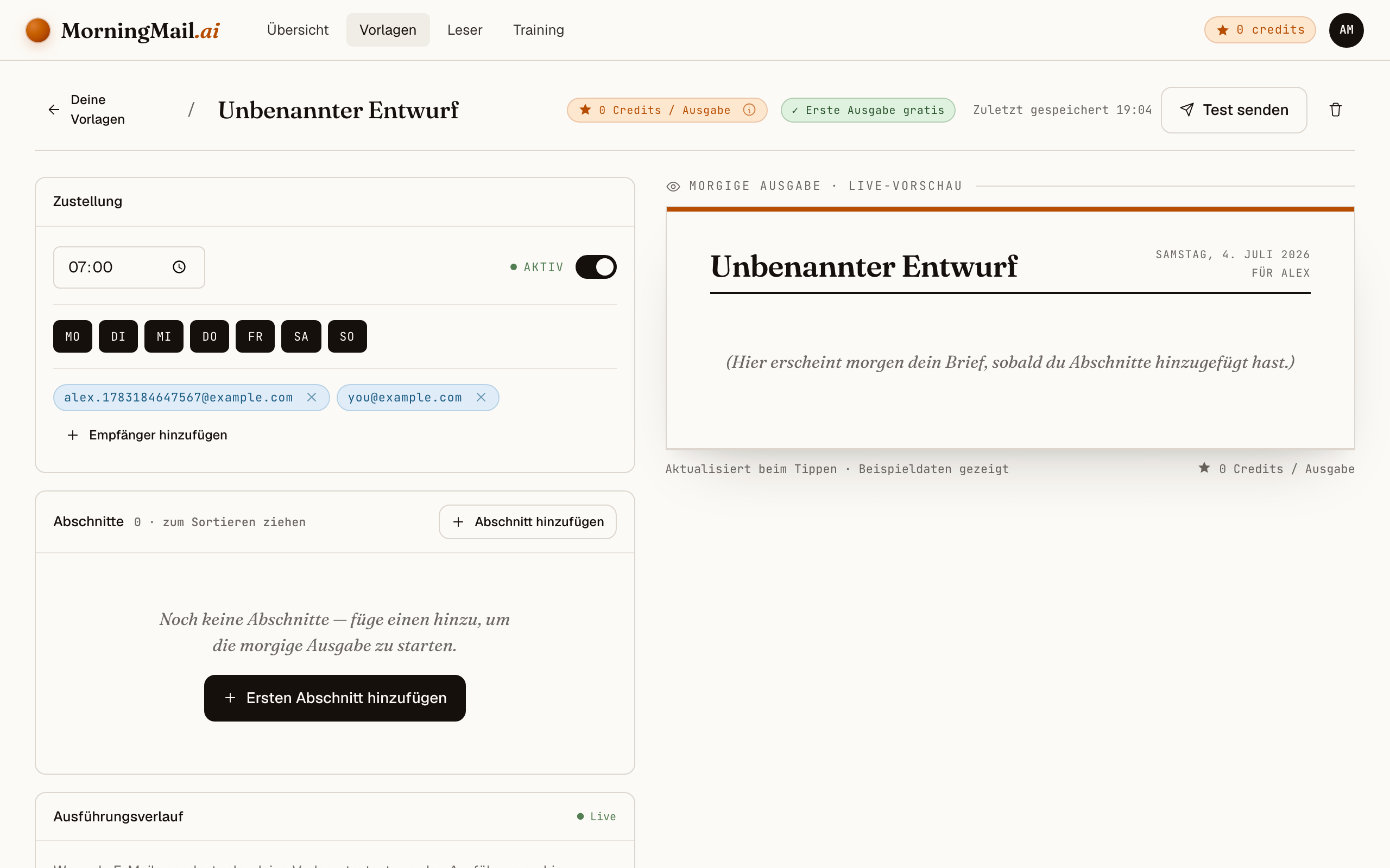 Dein erstes Template erstellen