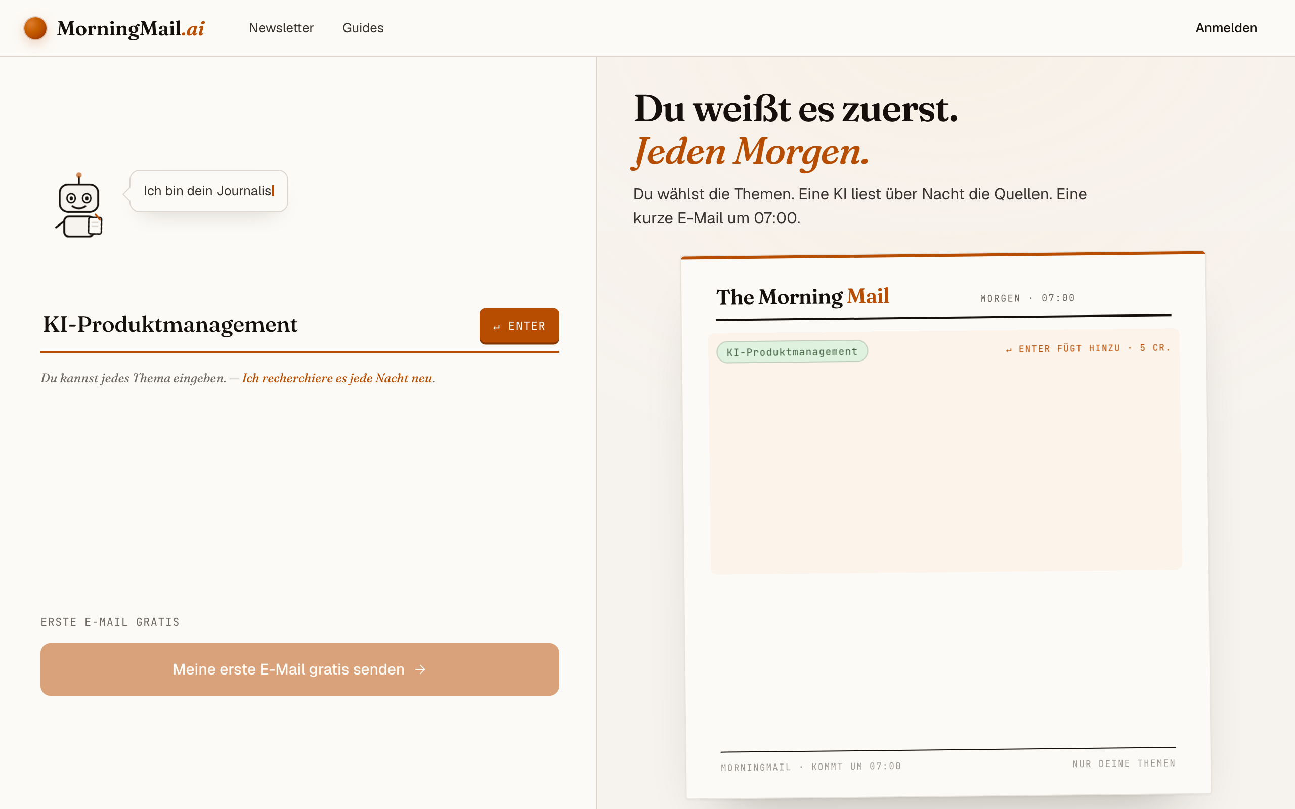 Thema eintippen: KI-Produktmanagement