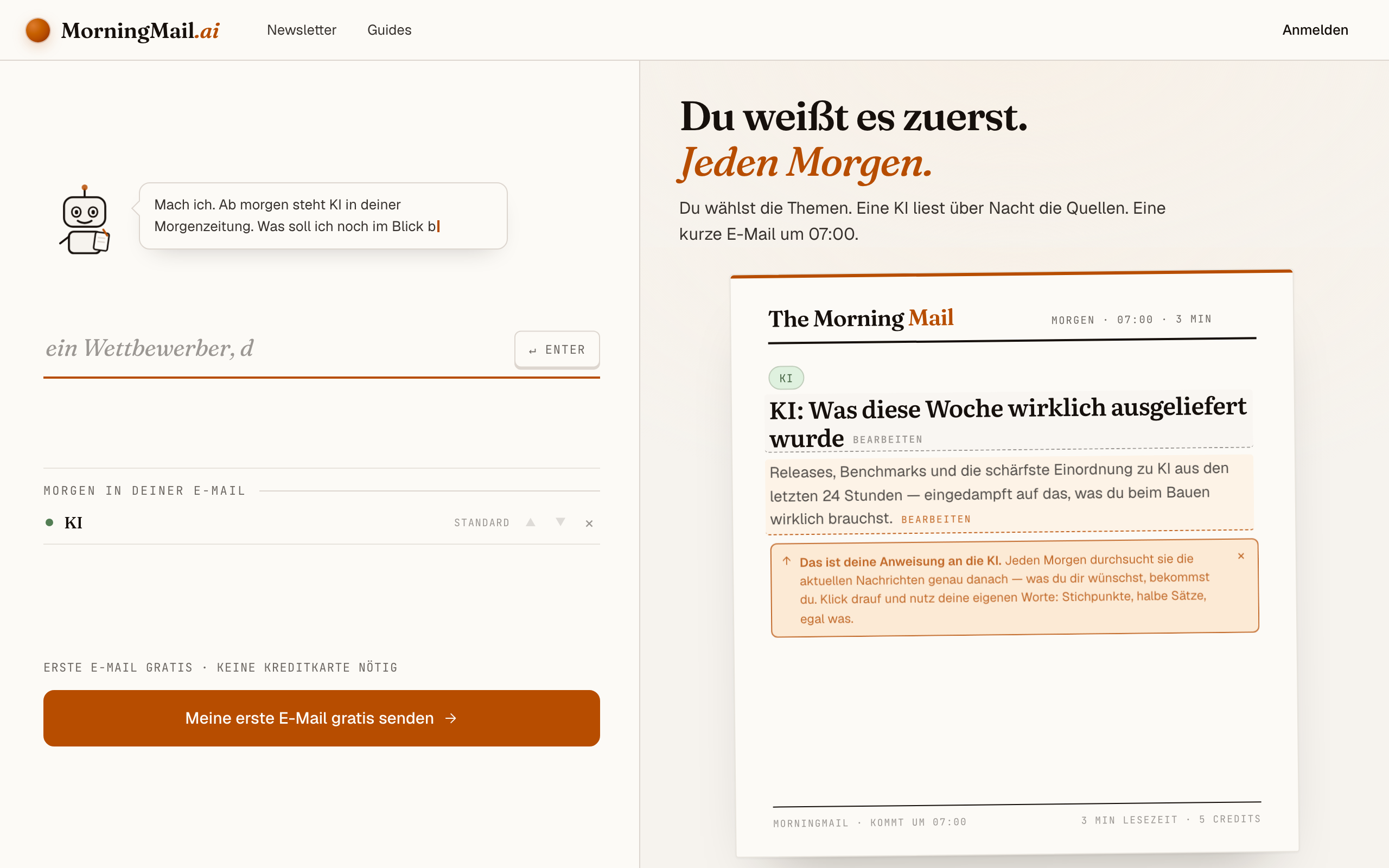 Eigenen KI-Newsletter erstellen — in 2 Minuten — KI · Wissenswertes