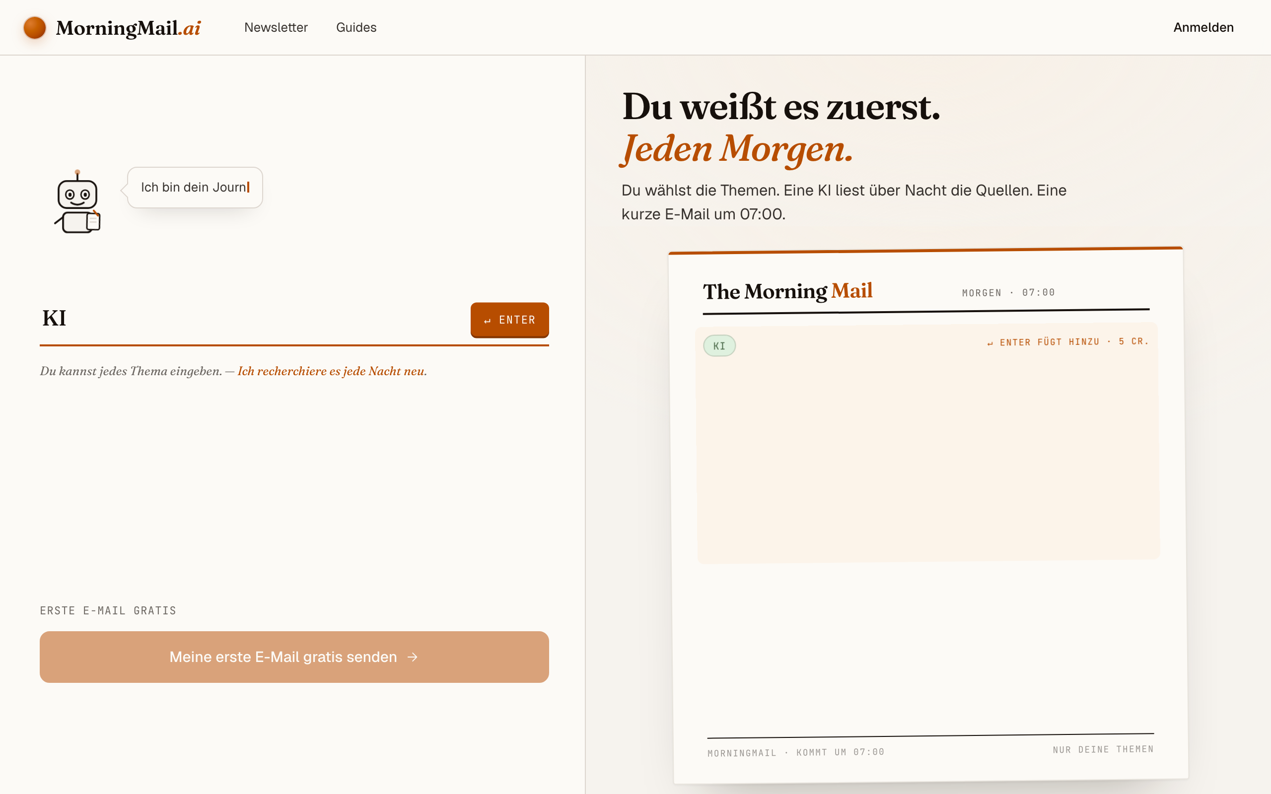 Thema eintippen: KI