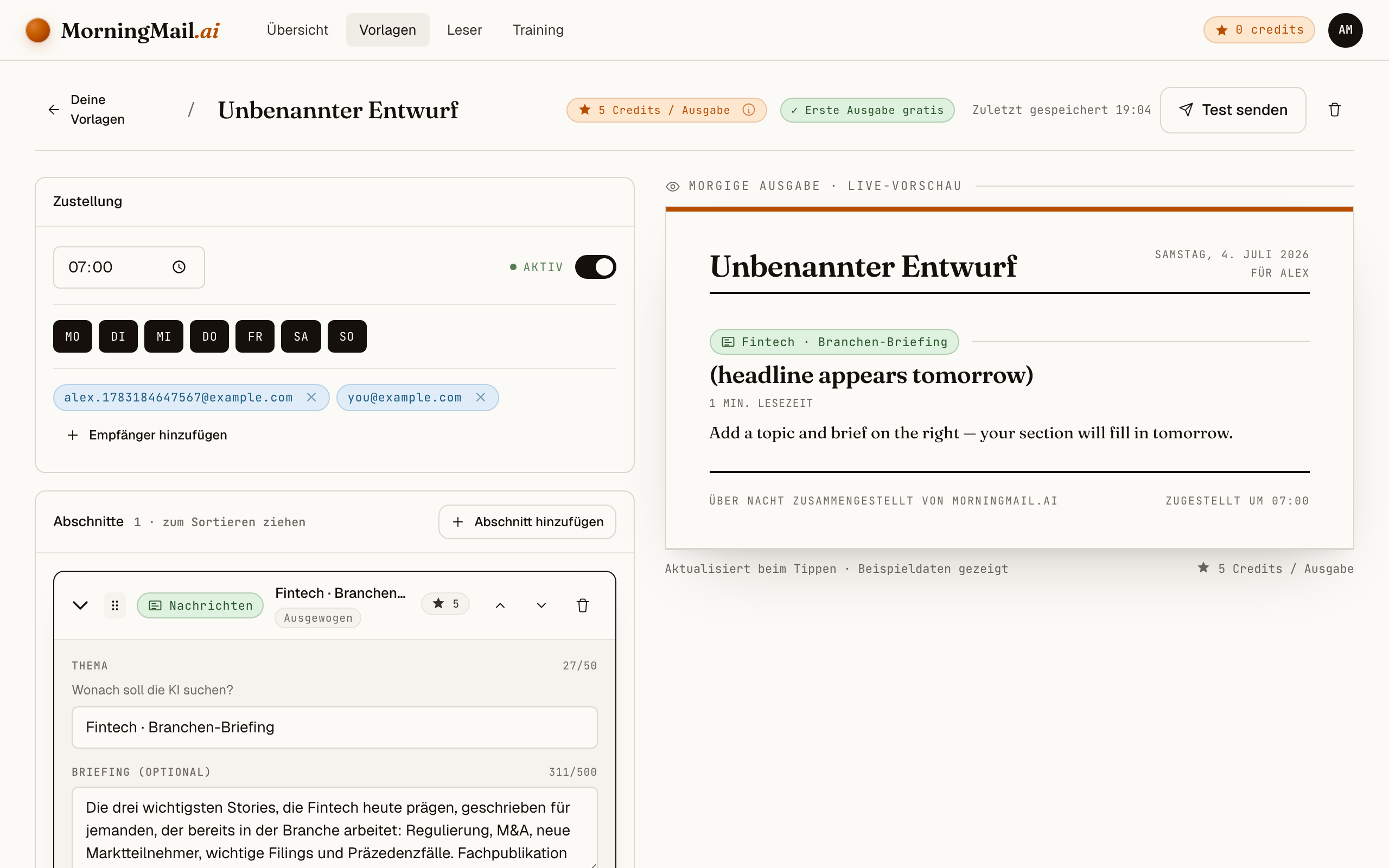 Fintech-News täglich per E-Mail — Regulierung, Wettbewerb und Funding in einem Briefing — Fintech · Branchen-Briefing
