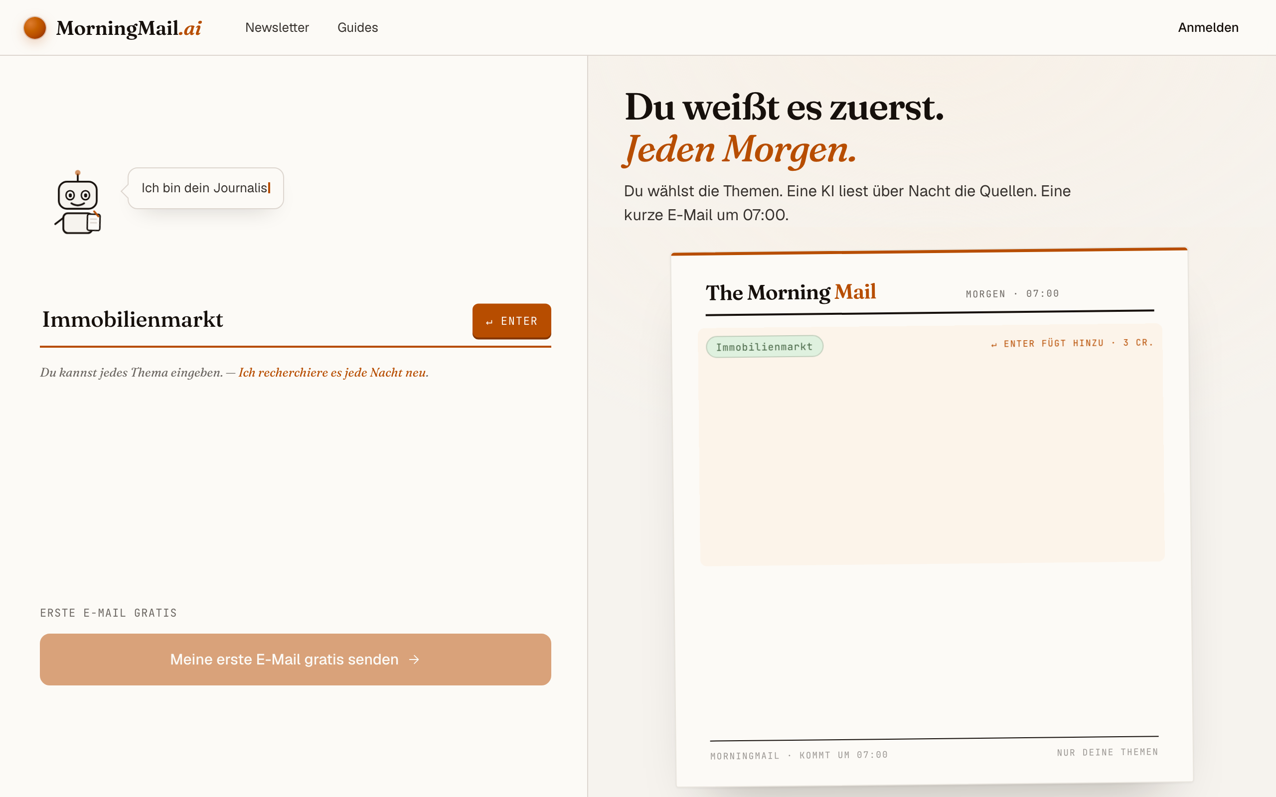 Thema eintippen: Immobilienmarkt