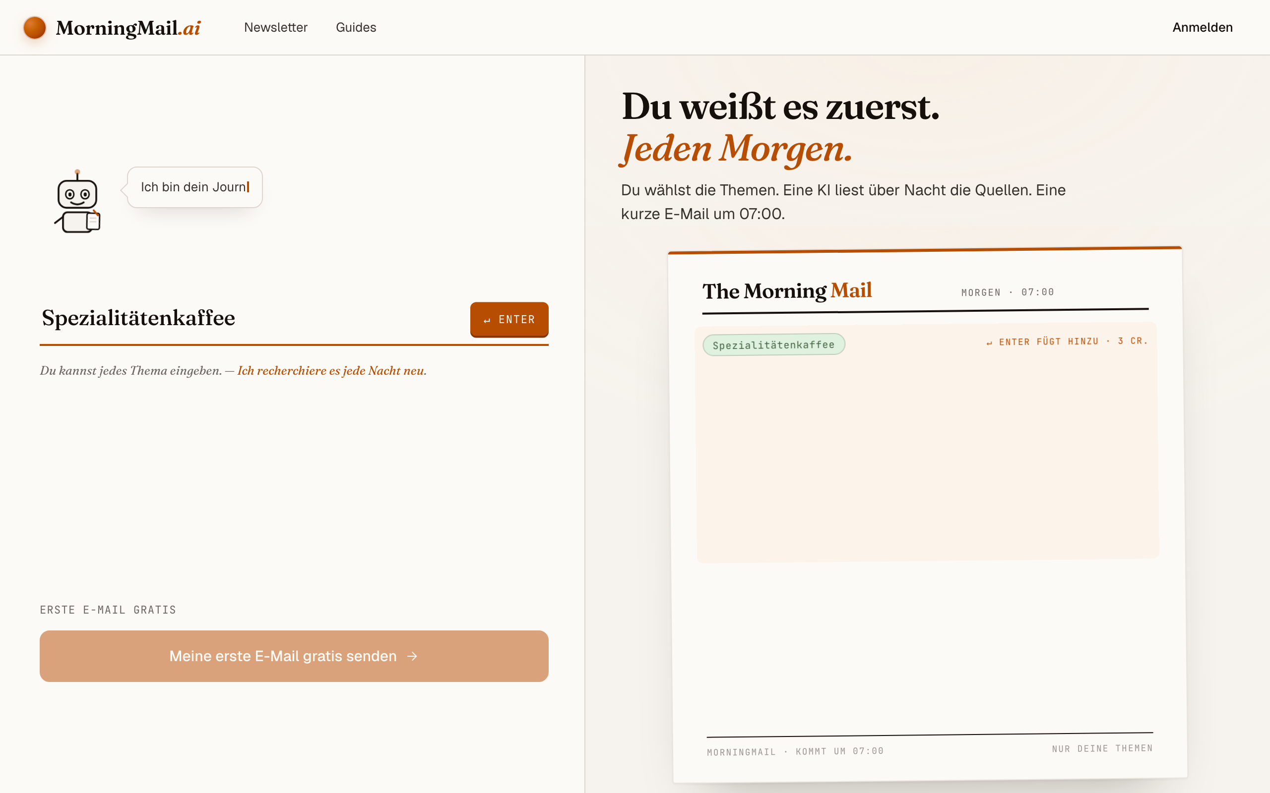 Thema eintippen: Spezialitätenkaffee